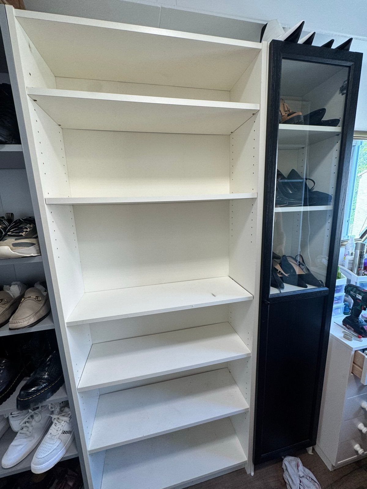 Witte IKEA Billy kast 202x80x26 cm - Zelf demonteren/ophalen, Ophalen, Met plank(en), Gebruikt, 200 cm of meer