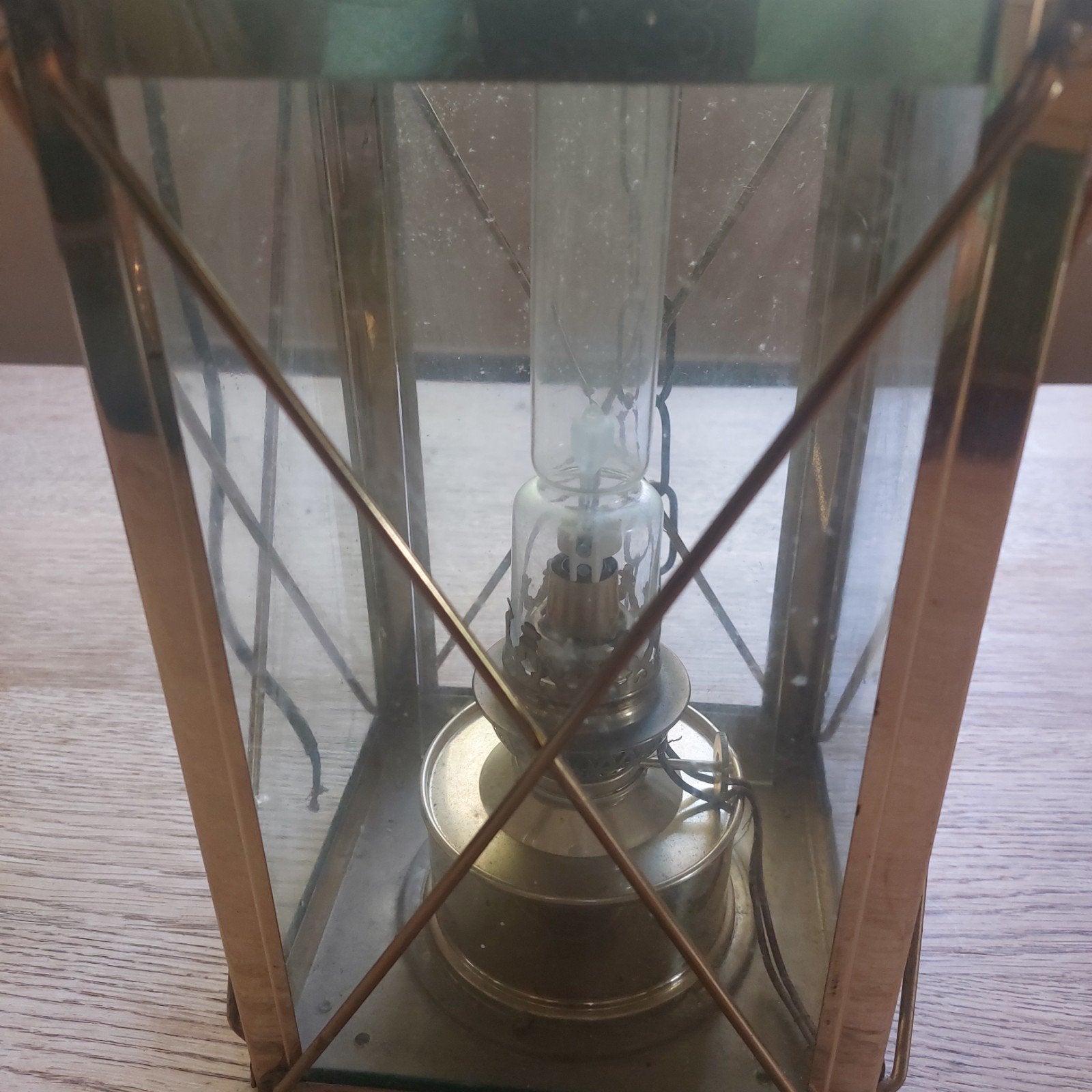 Vintage messing scheepslamp/lantaarn, Ophalen of Verzenden