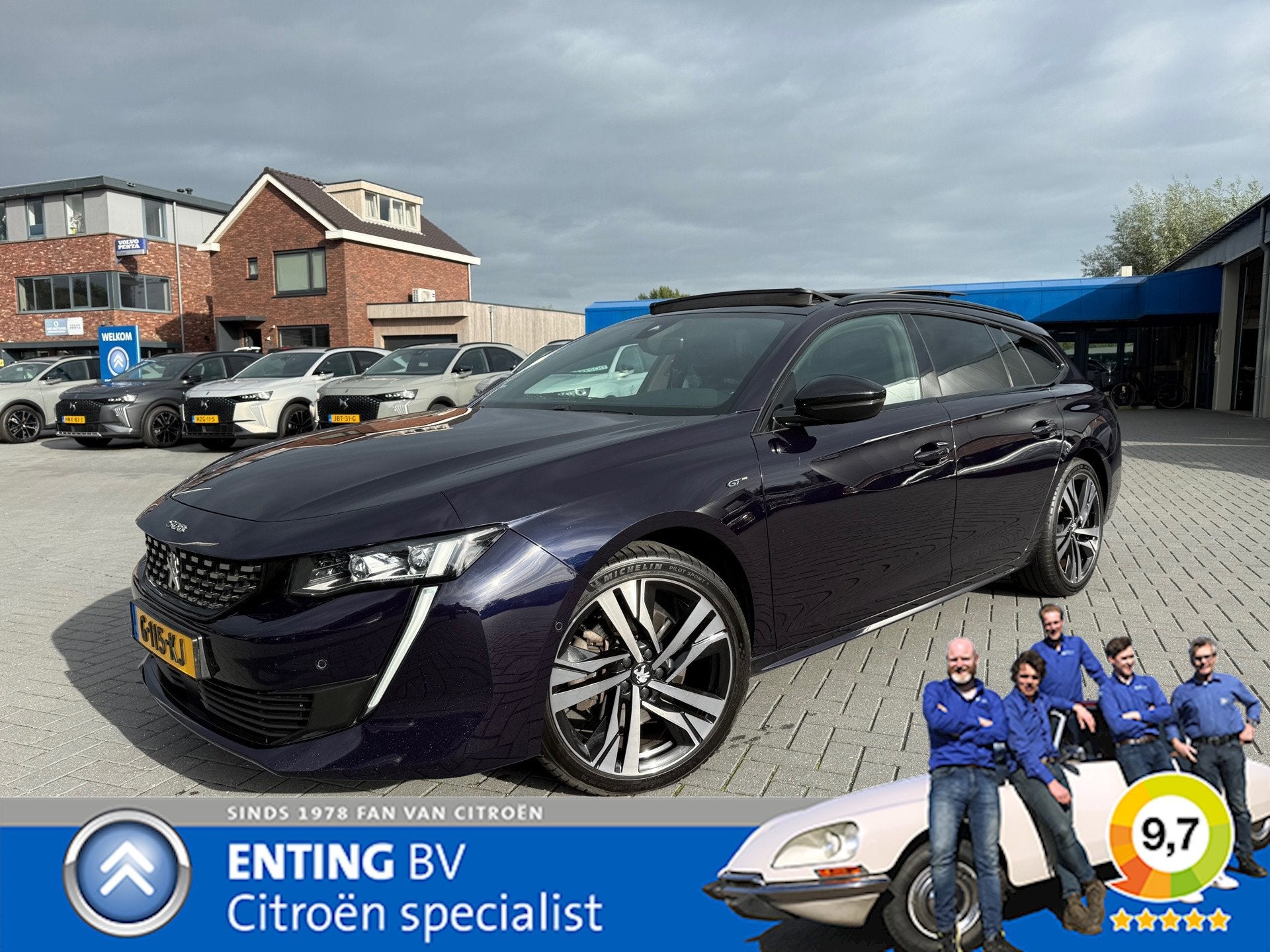 Peugeot 508 SW 1.6 PT 225PK EAT8 FIRST EDITION SCHUIFDAK/LEE, Auto's, Gebruikt, Euro 6, Blauw, 1600 kg