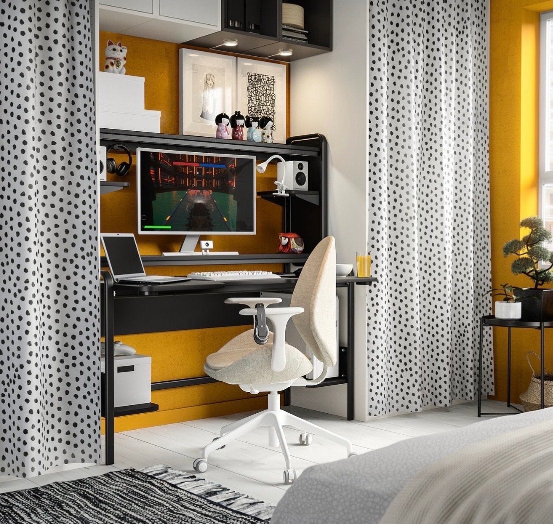 IKEA FREDDE Gamingbureau Zwart, Ophalen, Zwart, Scandinavisch, Spaanplaat of MDF