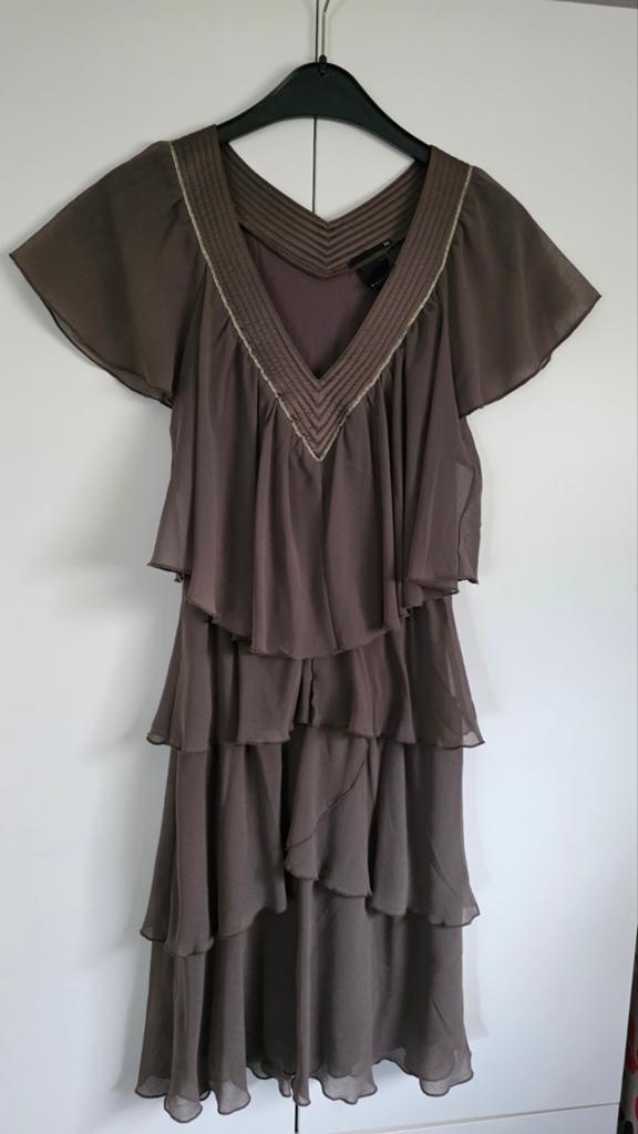 Zaatxchi Collezione Bruine Jurk Maat 34 (XS), Zaatxchi Collezione, Bruin, Ophalen of Verzenden, Zo goed als nieuw