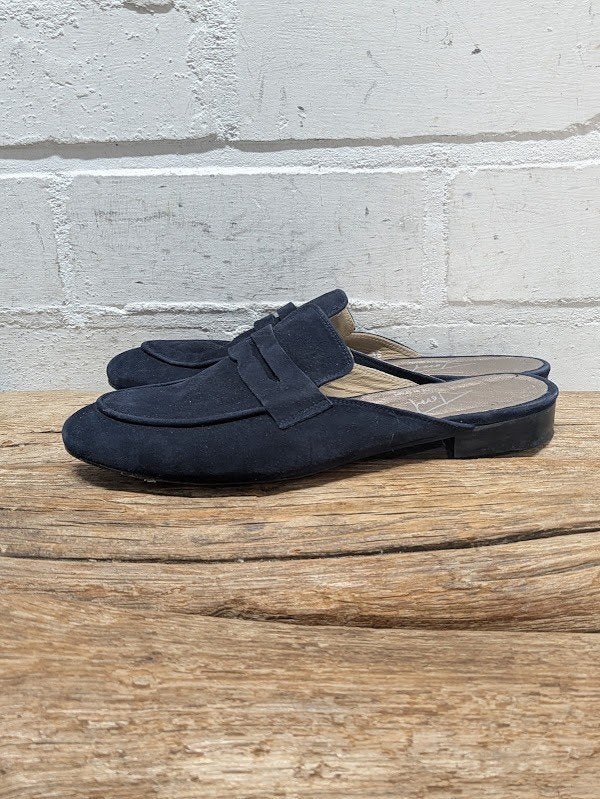 Toral - Suedeleren loafers instappers maat 38 - ZGAN, Kleding | Dames, Schoenen, Blauw, Ophalen of Verzenden, Zo goed als nieuw