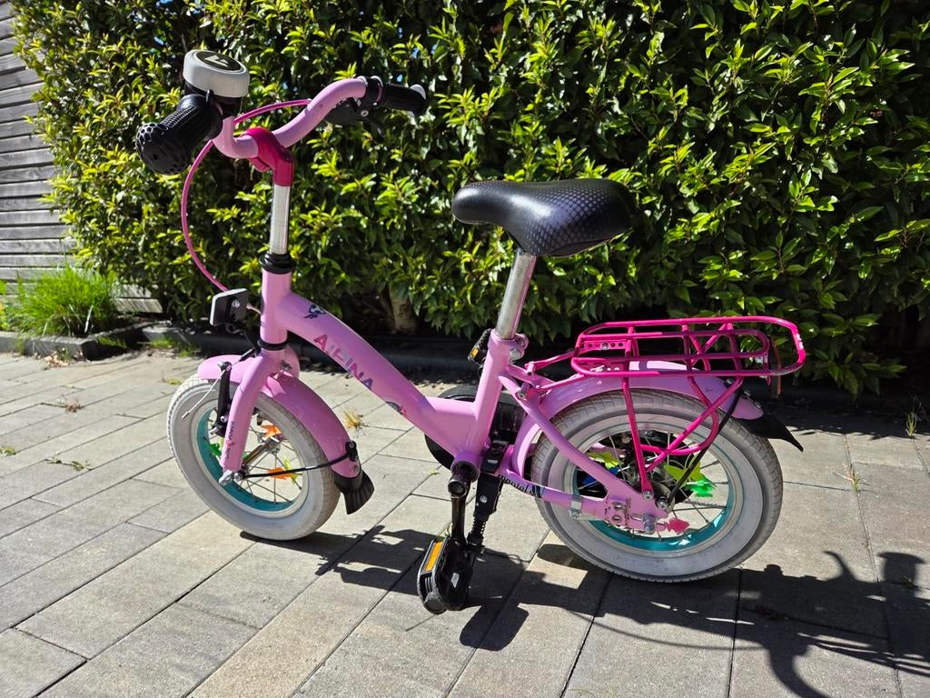 Roze kinderfiets 12 inch met zijwieltjes, Ophalen, Gebruikt, Minder dan 16 inch, Zijwieltjes