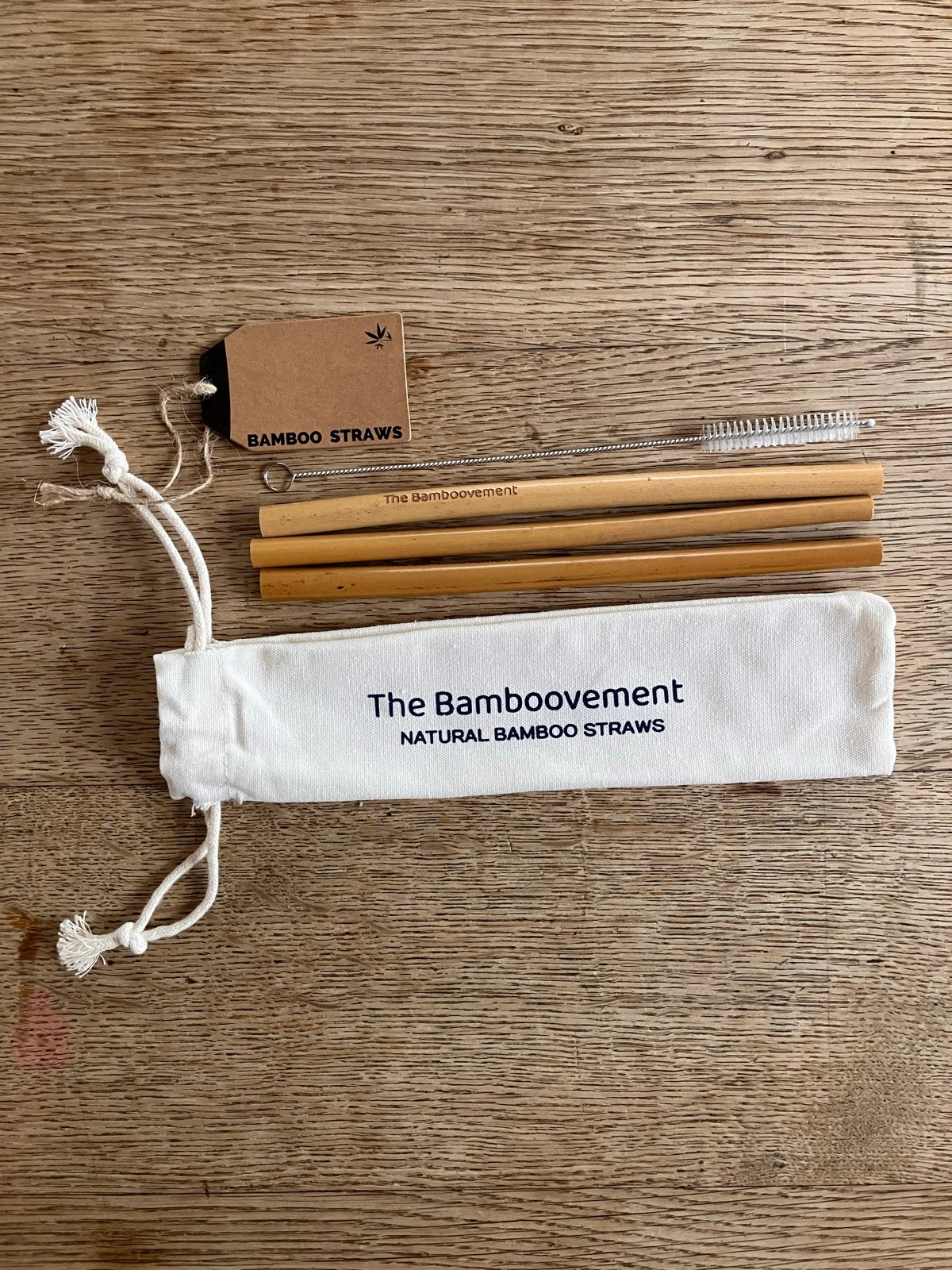 Nieuwe bamboe rietjes set van The Bamboovement, Beige, Overige typen, Nieuw, Ophalen of Verzenden