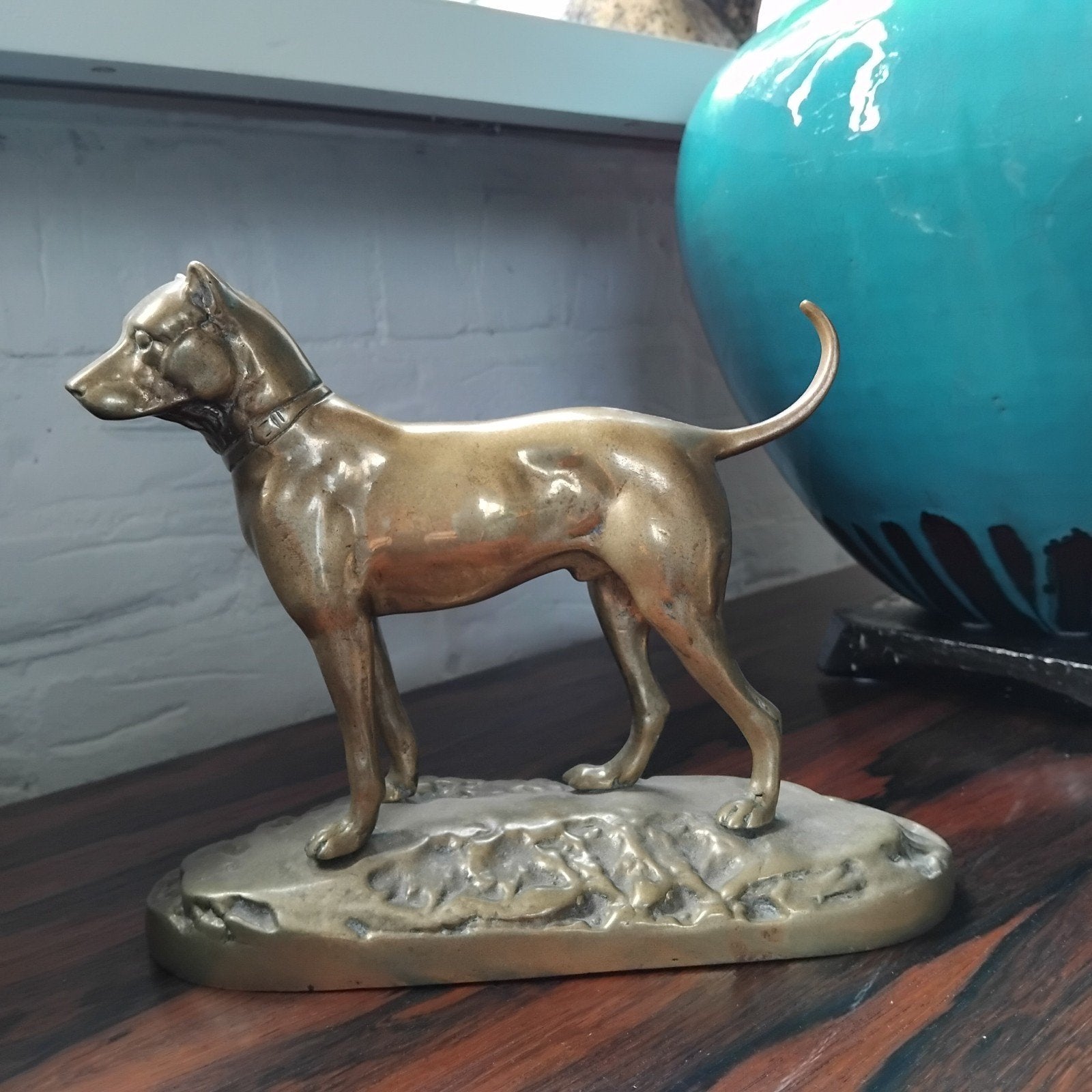 Antiek brons Deens dog, Ophalen of Verzenden