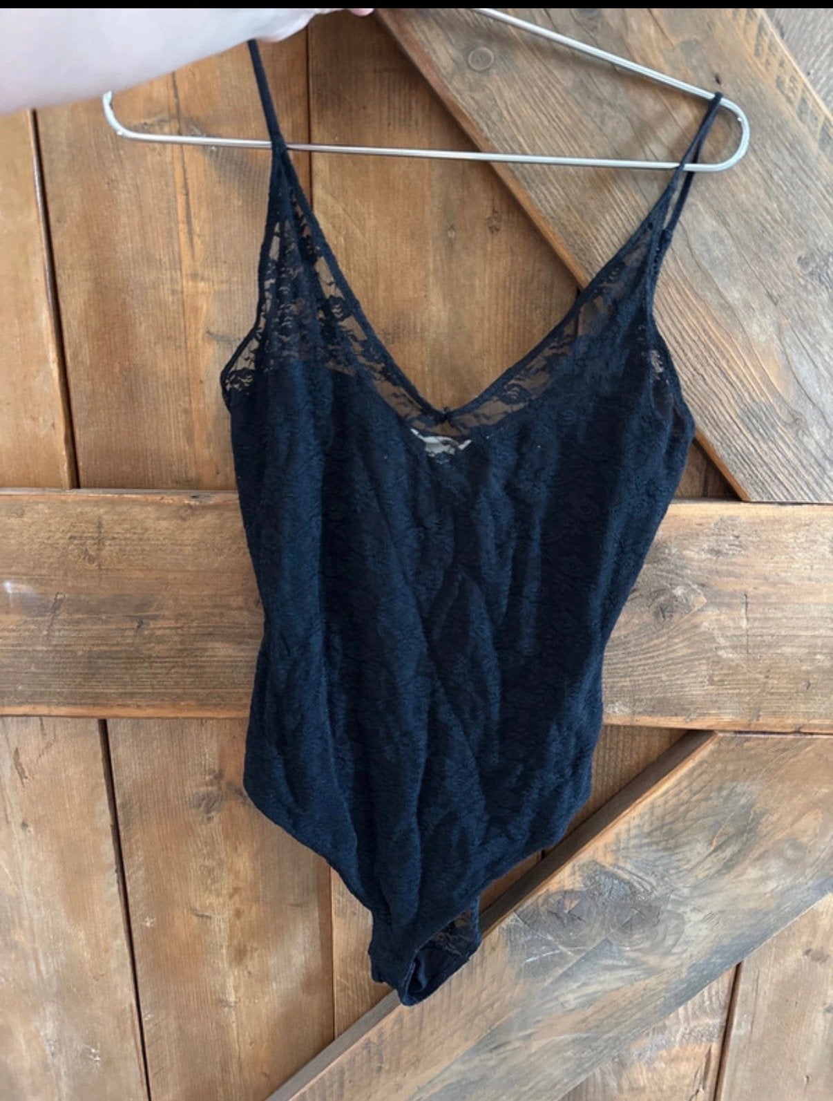 Zwarte kanten body met spaghettibandjes, Kleding | Dames, Ophalen of Verzenden, Zwart, Body of Korset