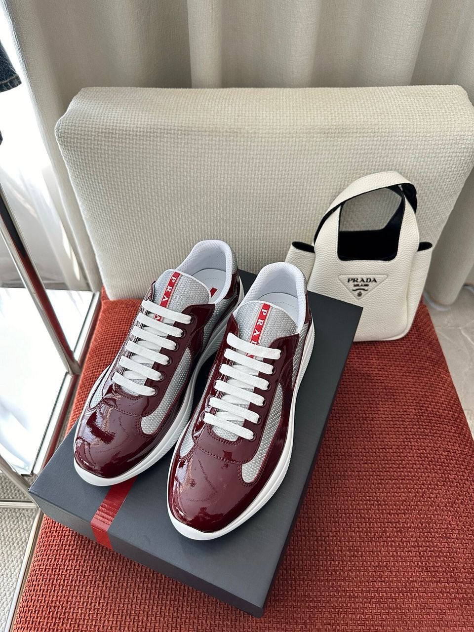 Prada cups Red, Nieuw, Ophalen of Verzenden, Sneakers of Gympen, Rood