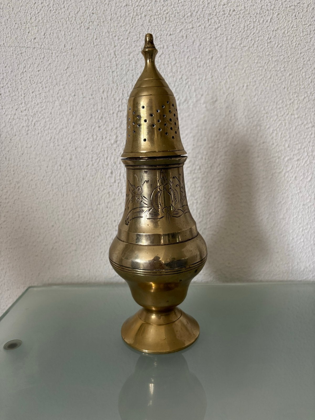 Antieke messing wierookbrander met gravures, Ophalen of Verzenden