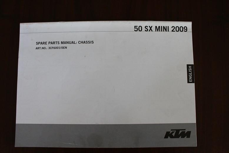 KTM 50SX Mini 2009 Chassis parts manual 50 SX, Motoren, Handleidingen en Instructieboekjes, Overige merken, Ophalen of Verzenden