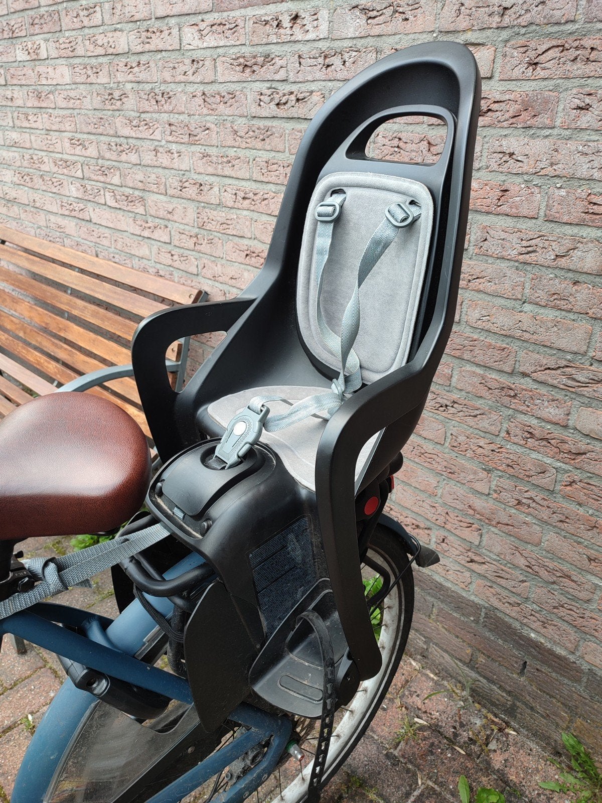 Fietsstoeltje polisport Decathlon, Ophalen, Zo goed als nieuw, Achterzitje, Voetsteuntjes