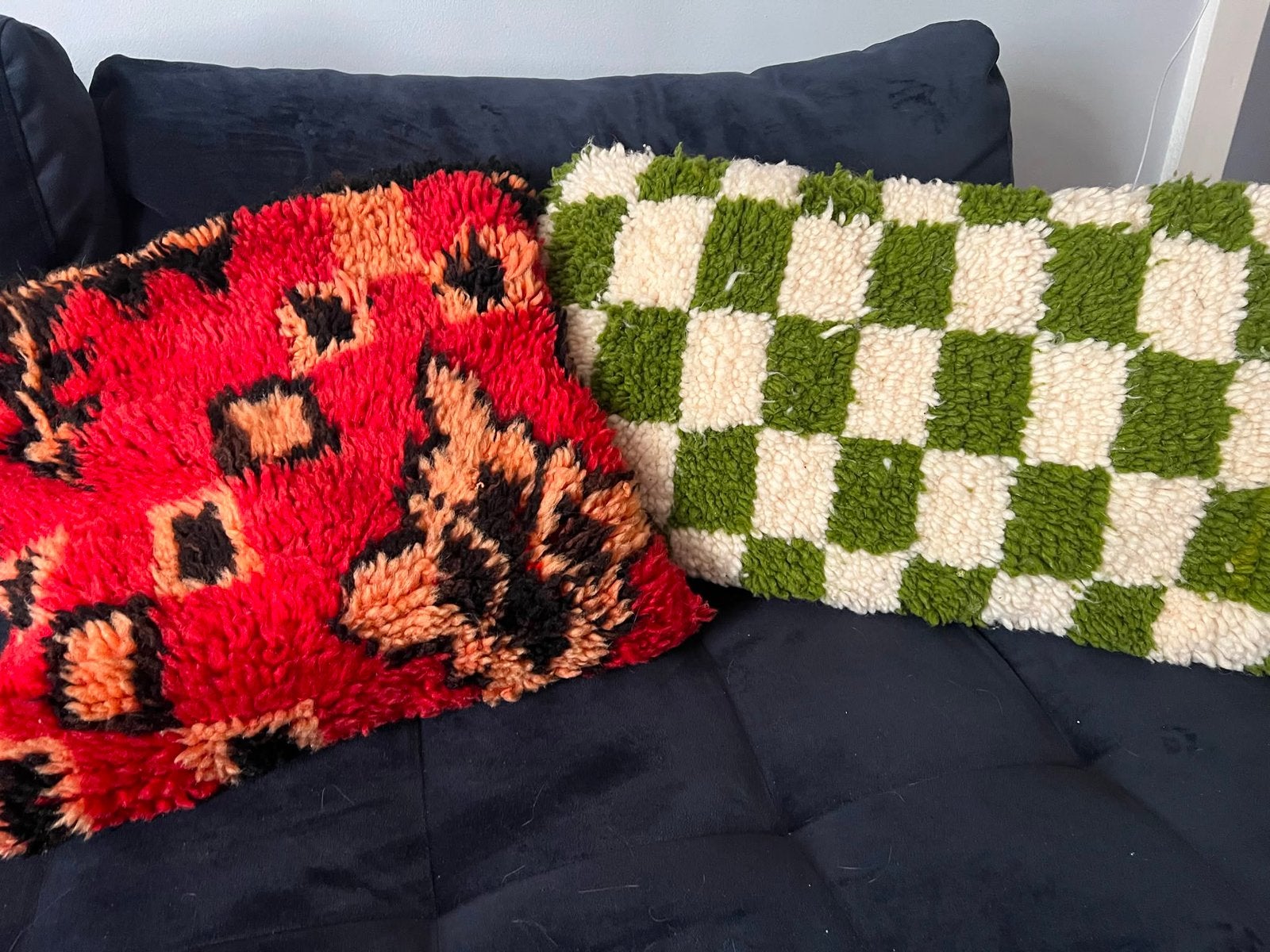 2 x wollen kussens vintage kelim marokaans, Ophalen of Verzenden, Zo goed als nieuw, Vierkant