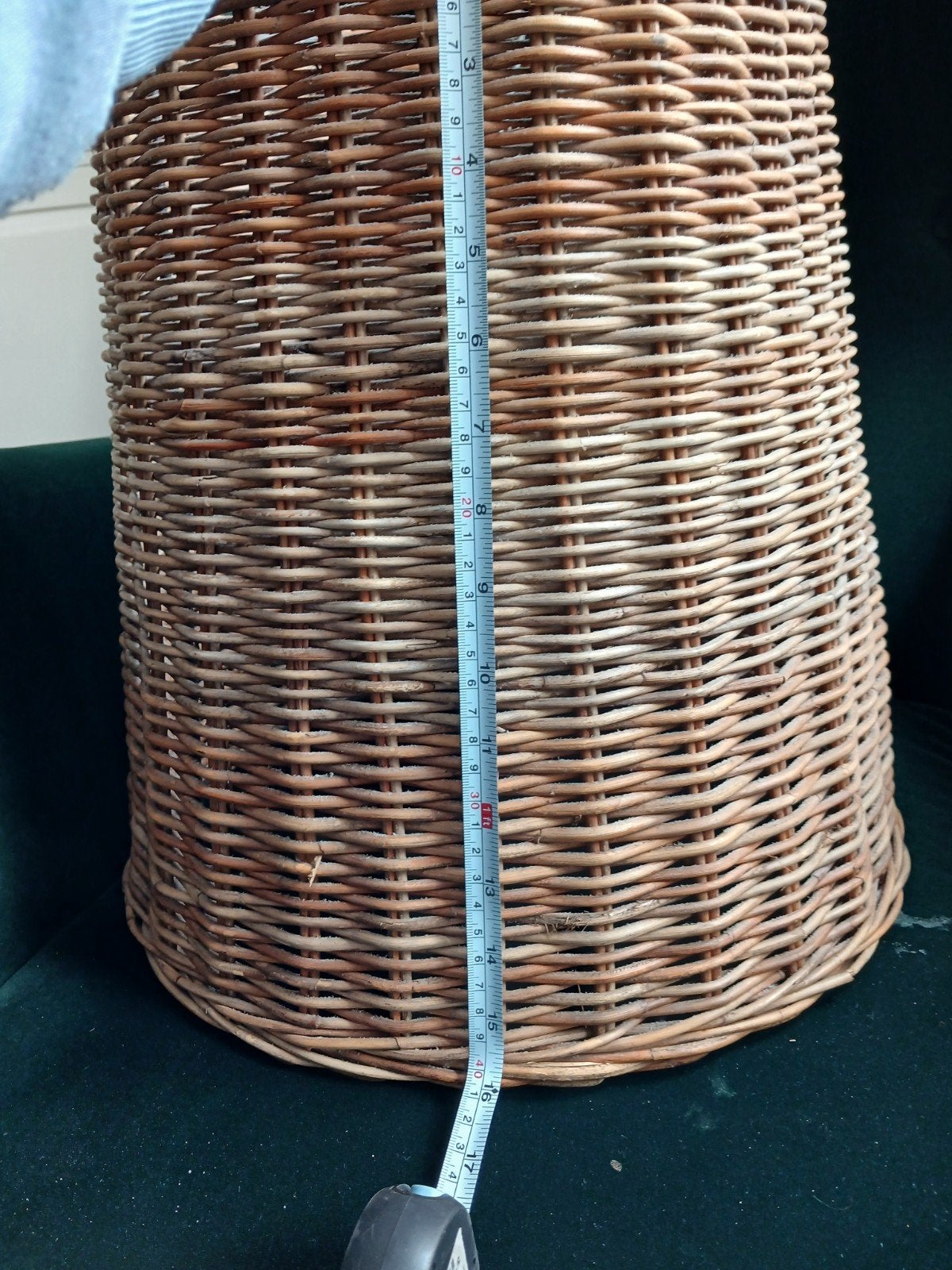 Grote rieten lampenkap, Huis en Inrichting, Lampen | Lampenkappen, Ophalen, Rond, 50 cm of meer