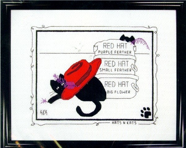borduurpakket HATS N KATS calico cats MARTI, Hobby en Vrije tijd, Ophalen of Verzenden, Nieuw, Handborduren, Borduurpakket