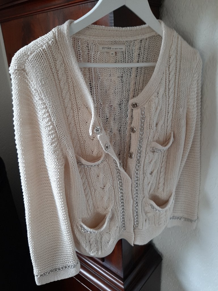 Stroke beige kabelvest M, Maat 38/40 (M), Beige, Ophalen of Verzenden, Zo goed als nieuw