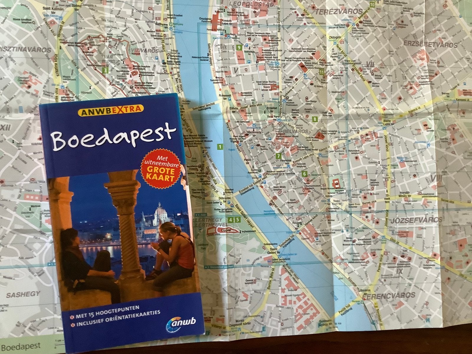 Boedapest Hongarije ANWB reisgids + kaart, Boeken, Reisgidsen, Europa, Ophalen of Verzenden, Zo goed als nieuw, Reisgids of -boek