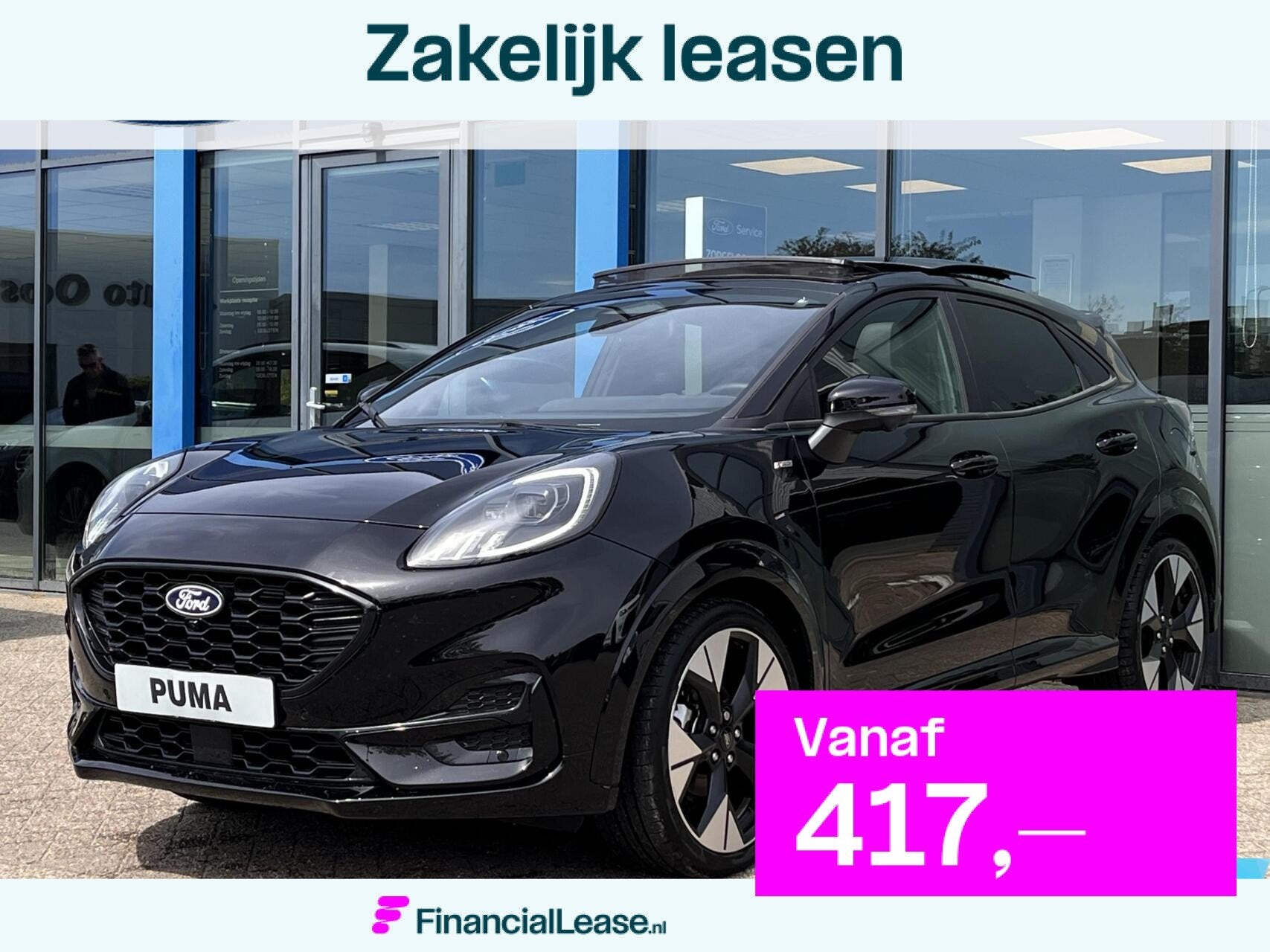 Ford Puma 1.0 EcoBoost Hybrid ST-Line X 155PK Automaat Afn., Zwart, Met garantie (alle), Zwart, Bedrijf