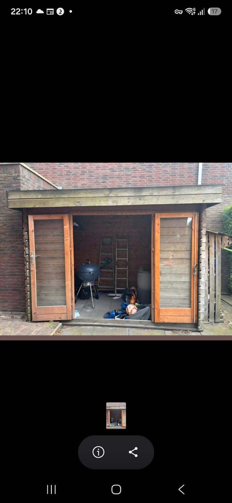 Schuur 3x2 m, Tuin en Terras, Ophalen, Gebruikt, Schuur, Zonder ramen