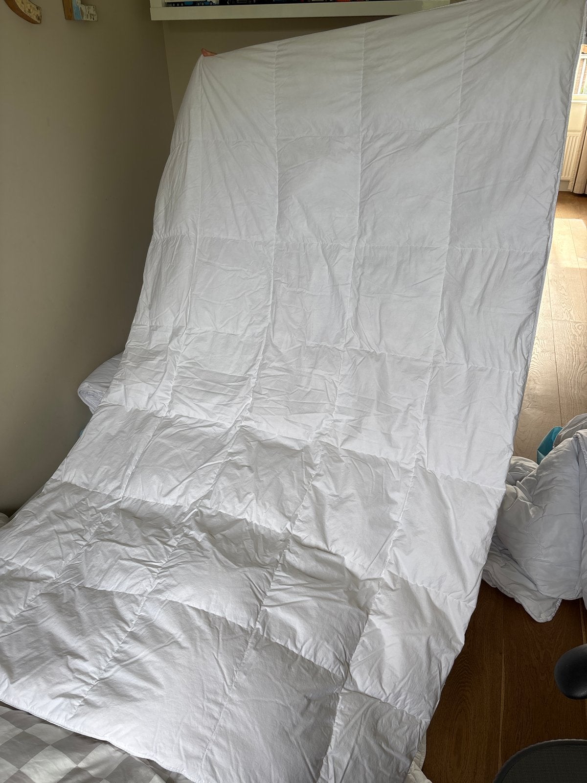 Hema dekbed 140x200 70% eendendons 30% eendenveren, Gebruikt, Eenpersoons, Wit, Dons en Veren