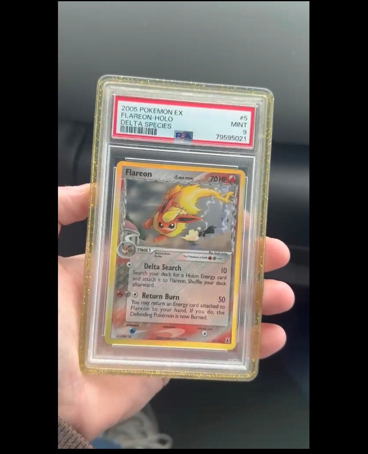 Flareon-holo ex delta species psa 9, Ophalen of Verzenden, Zo goed als nieuw
