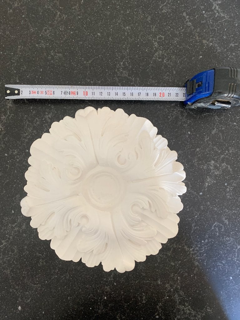 Wand/plafond ornament rond gips, 21 cm, Nieuw, Klassiek, Natuurlijk materiaal