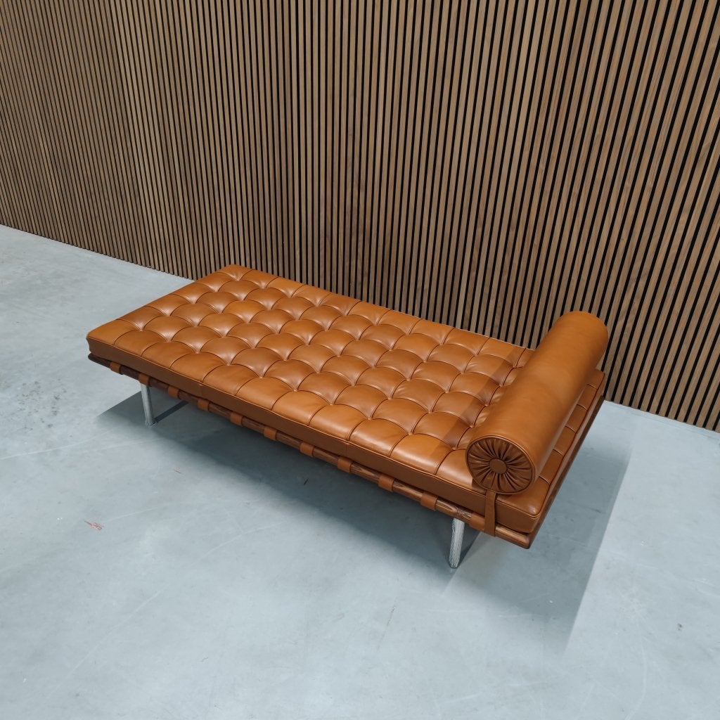 Knoll Barcelona Daybed - Venezia Relax Cognac, Ophalen of Verzenden