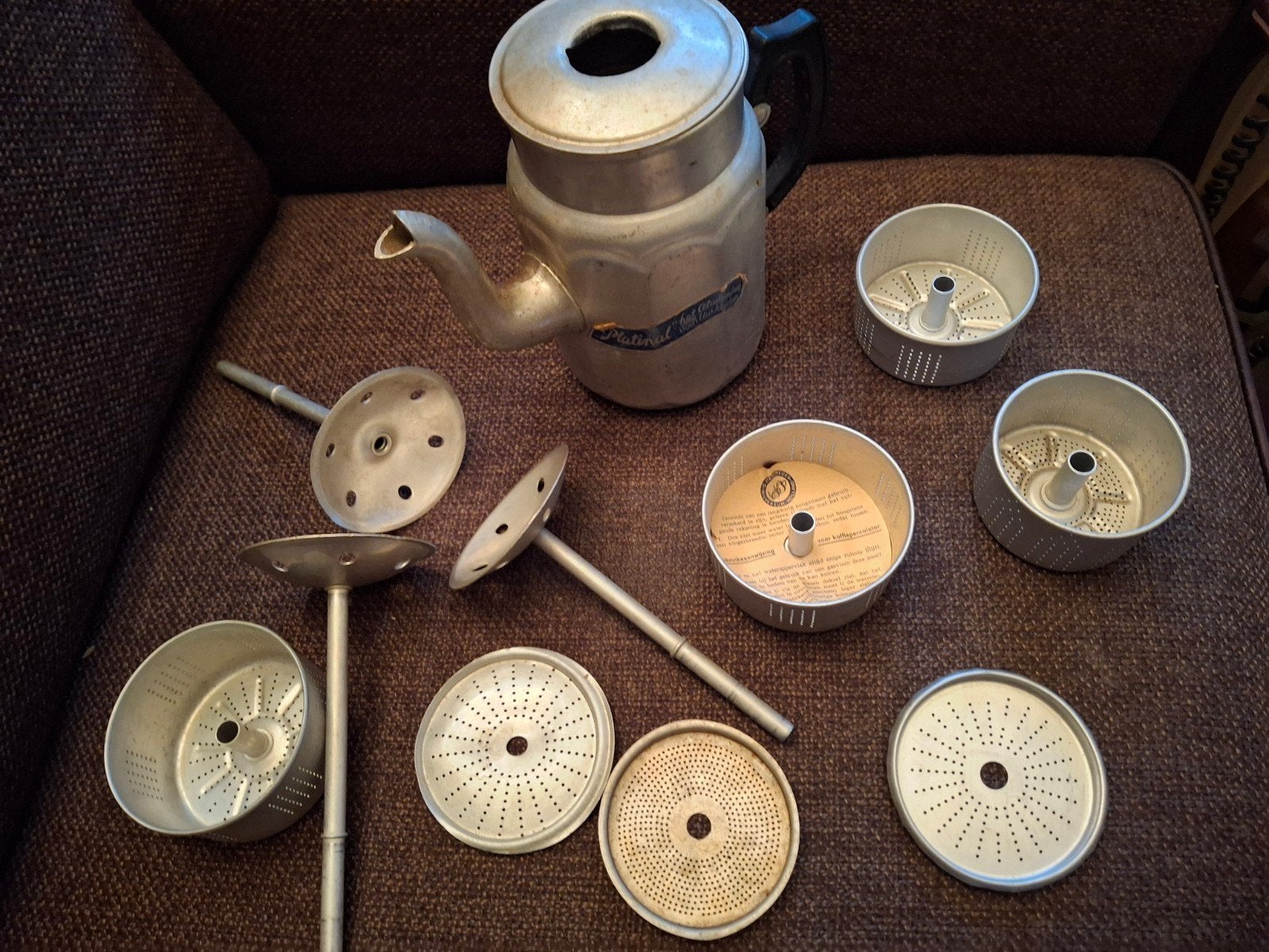 Koffie percolator aluminium '  Platinal', Ophalen of Verzenden, Huis en Inrichting
