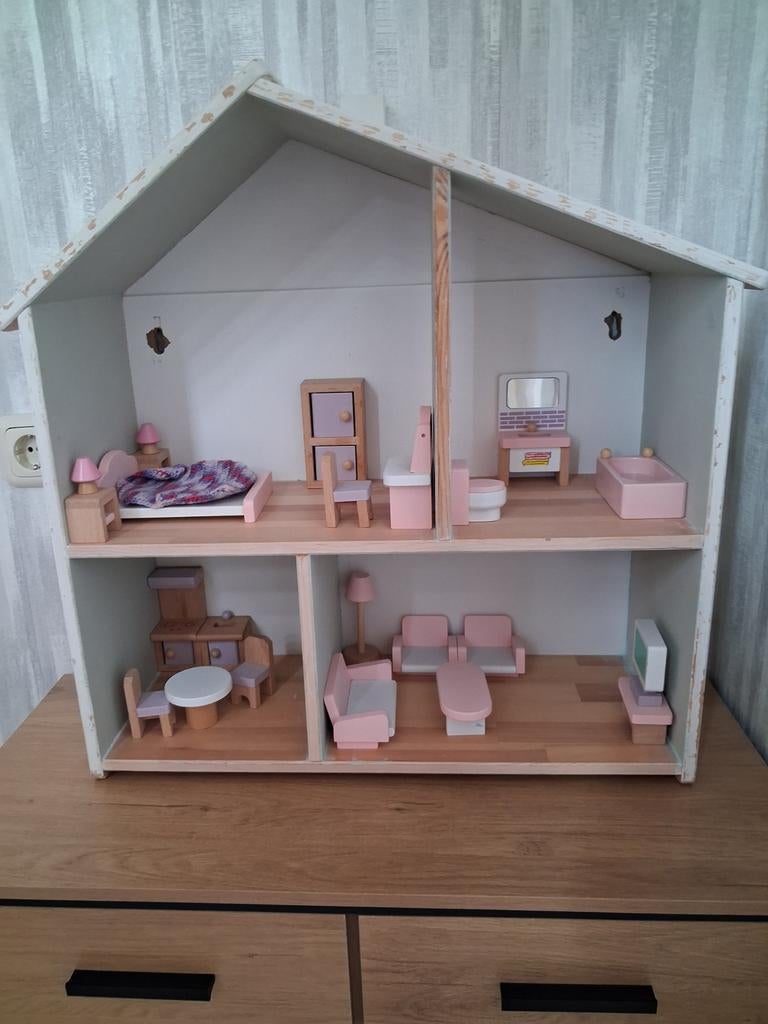 IKEA Poppenhuis met complete meubelset, Kinderen en Baby's, Speelgoed | Poppenhuizen, Ophalen, Gebruikt, Poppenhuis