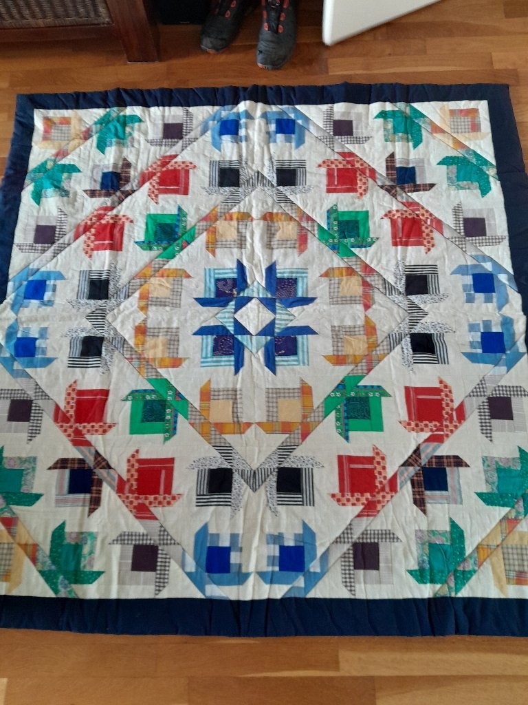 Handgemaakte Quilt / Plaid - Meerkleurig, Katoen, Handgemaakt, Zo goed als nieuw, Plaid