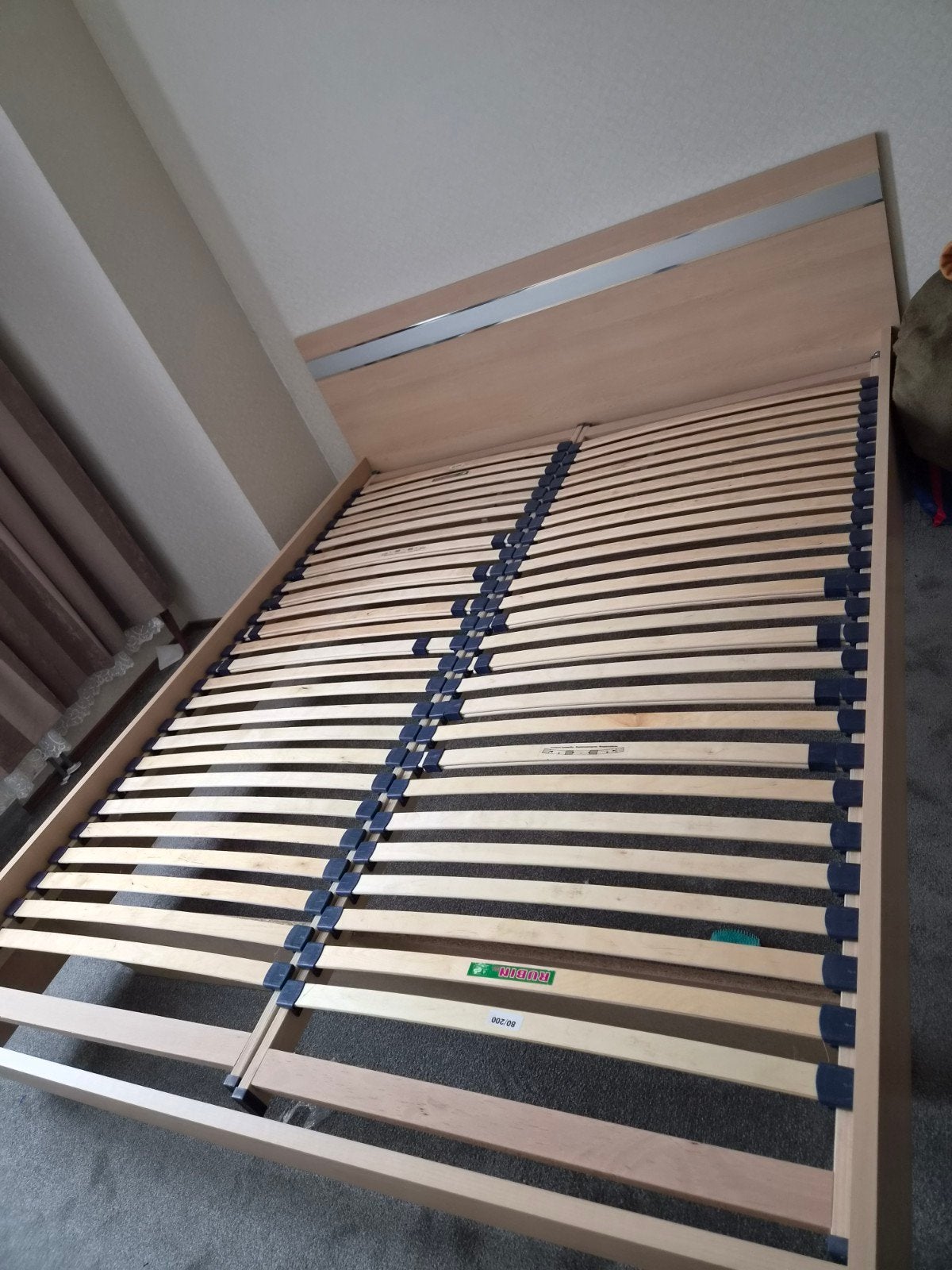 bed compleet  160 bij 200cm, Huis en Inrichting, Ophalen of Verzenden, Tweepersoons, Beige, Hout