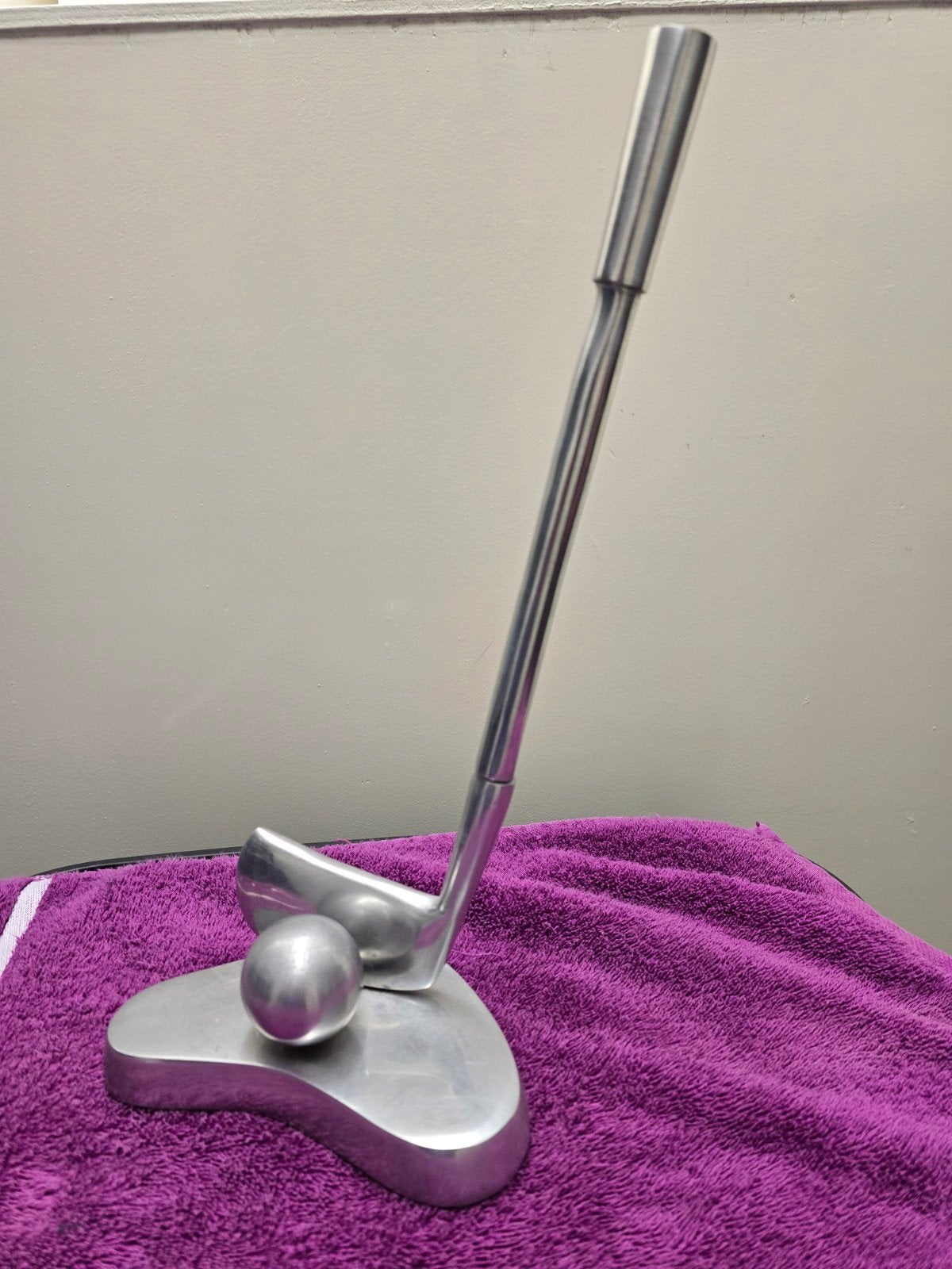 Decoratie aluminium  golfstick met bal, Ophalen of Verzenden