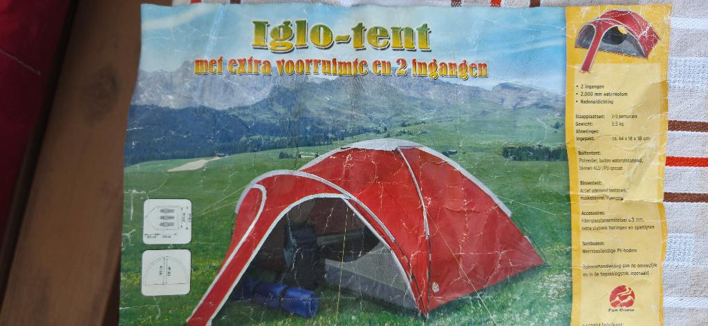 3-persoons Iglo-tent met voorruimte, Caravans en Kamperen, Tenten, tot en met 3, Gebruikt, Ophalen