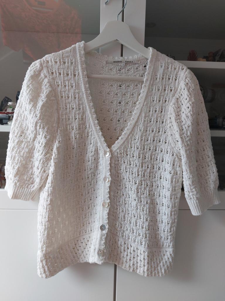 Second Female gebreid vestje maat L, Kleding | Dames, Truien en Vesten, Zo goed als nieuw, Maat 42/44 (L), Wit, Ophalen of Verzenden