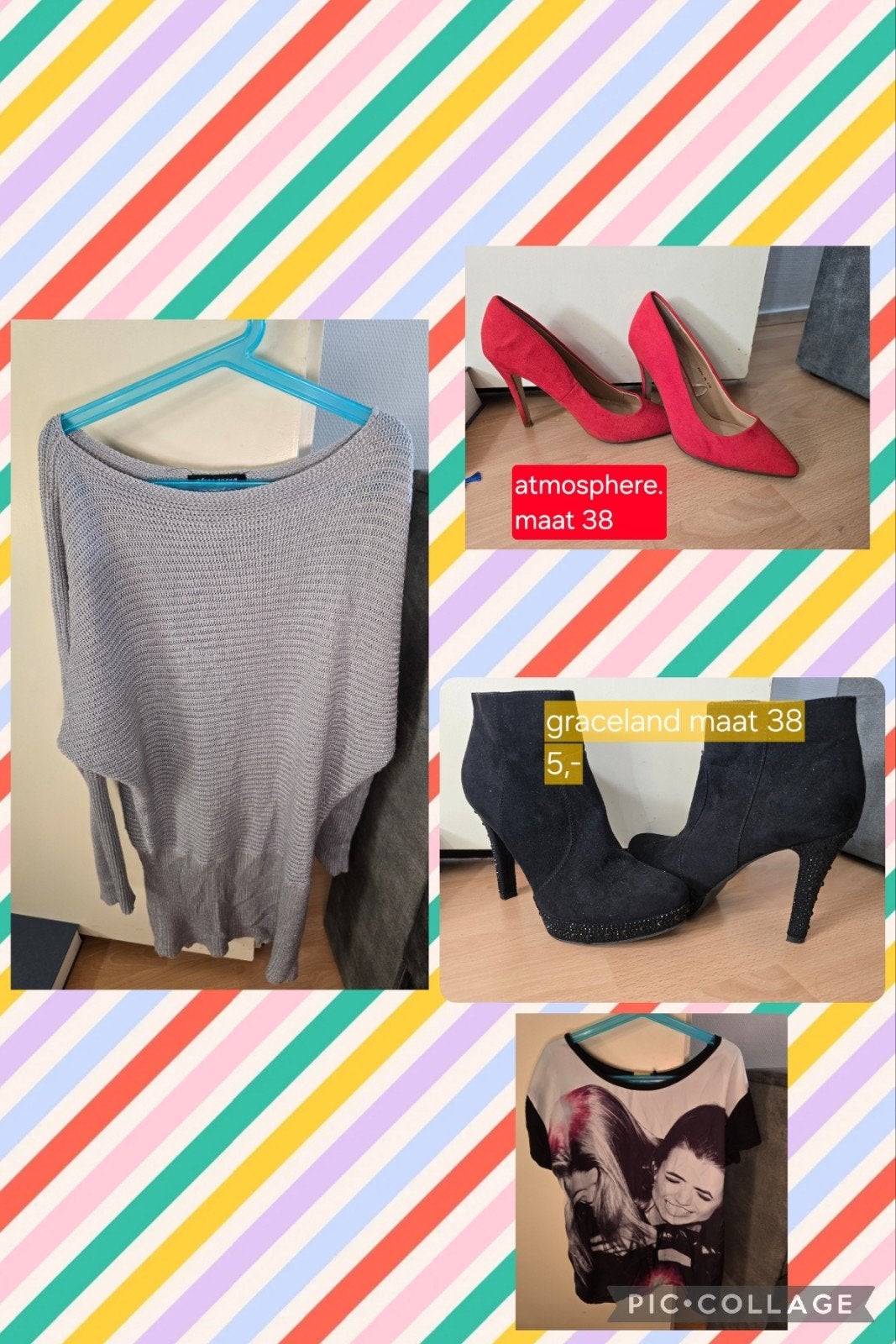 Groot kledingpakket (12-delig) & schoenen maat 38, Diverse merken, Ophalen, Gedragen