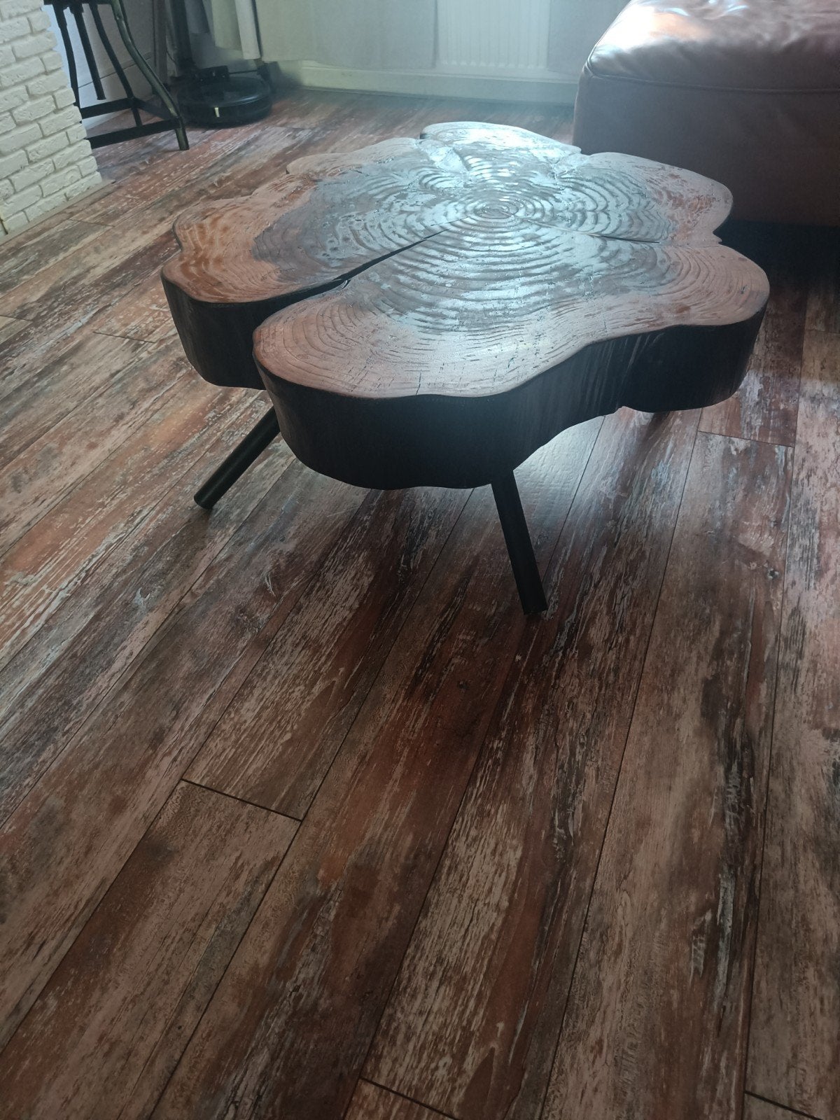 Unieke Boomstam Salontafel, 50 tot 100 cm, 50 tot 100 cm, Zo goed als nieuw, Overige vormen
