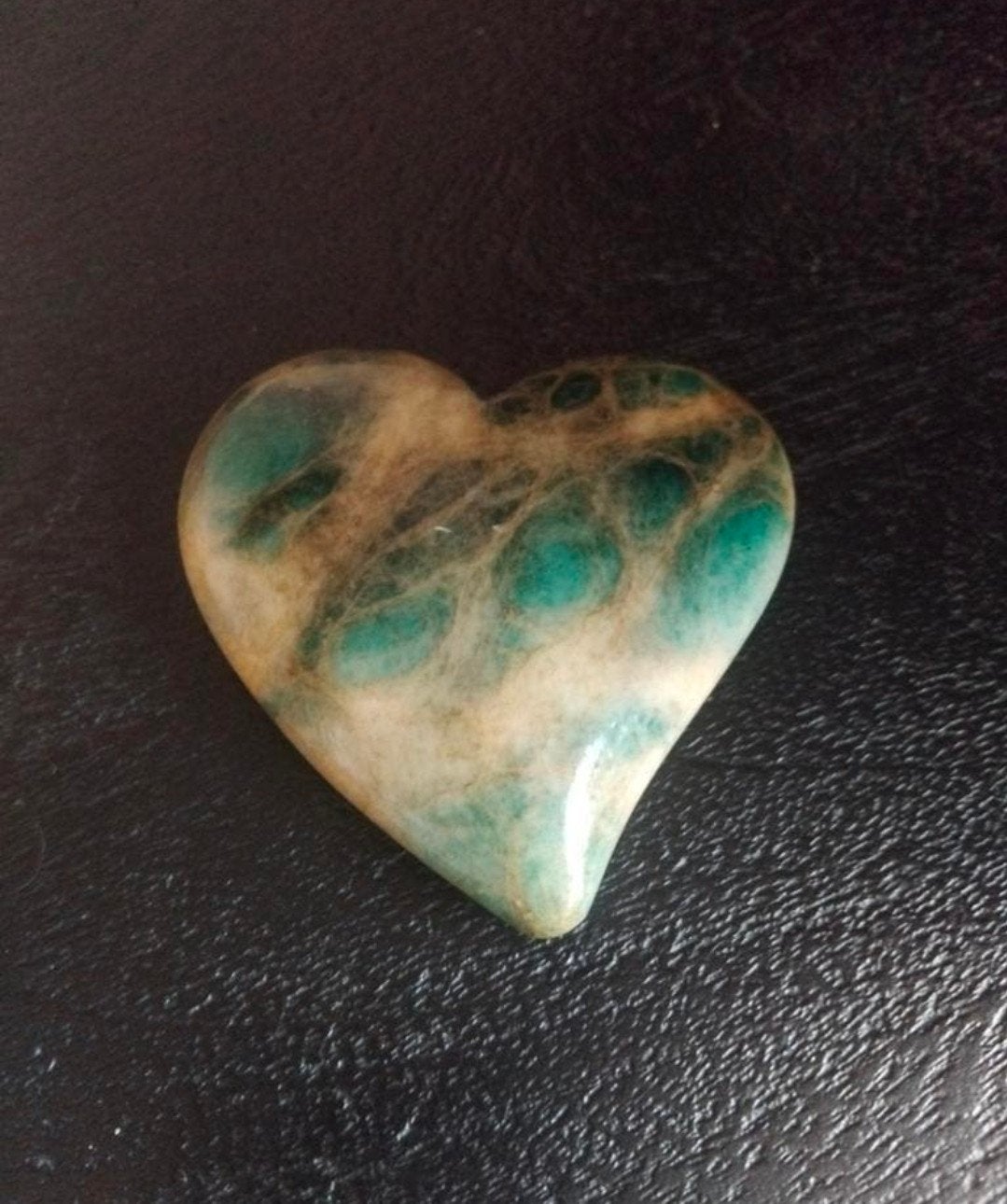 Amazoniet hart 8x8 cm Prijs €5, Sieraden, Tassen en Uiterlijk, Ophalen of Verzenden