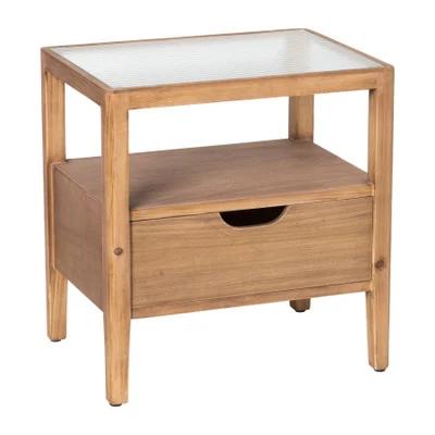 2 XENOS Vintage nachtkastjes bruin - 48.5x46x34 cm, Huis en Inrichting, Ophalen, Zo goed als nieuw, 45 tot 65 cm, Minder dan 55 cm