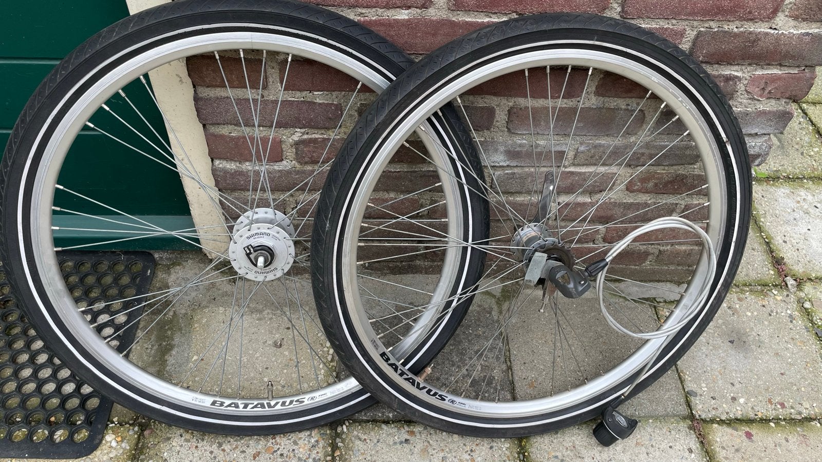 Compleet set Batavus 26Inch fietswielen,Shimano naf 3Versn., Wiel, Gebruikt, Ophalen of Verzenden, Aluminium