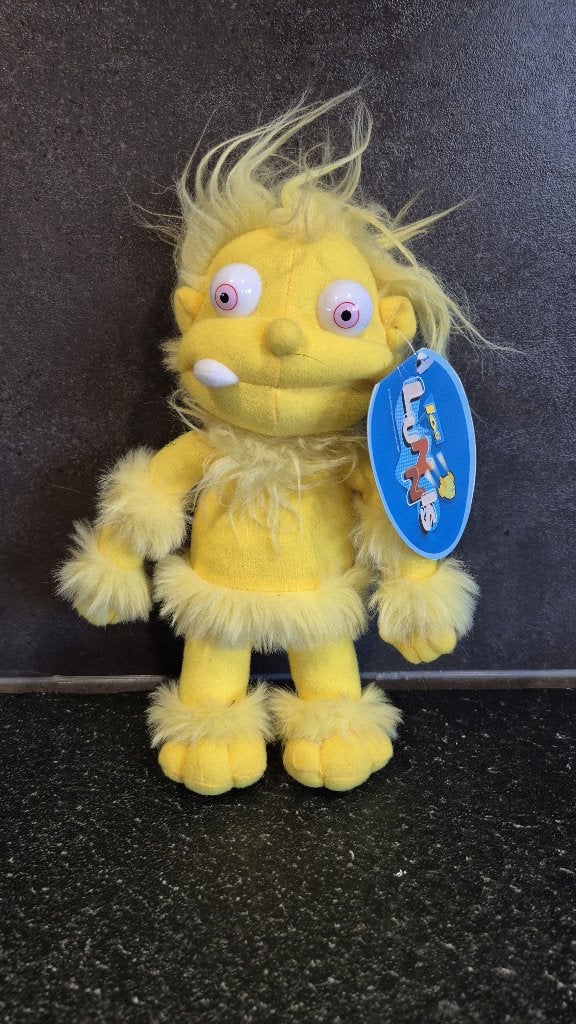 Los Lunis gele knuffel, trol, 22cm, met kaartje. T6, Tweedehands verkoop, Tweedehands verkoop, Gebruikt, Overige typen