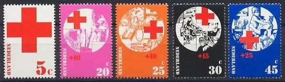 Nederland NVPH nr 1015/9 postfris Rode Kruis 1972, Ophalen of Verzenden, Na 1940, Postfris