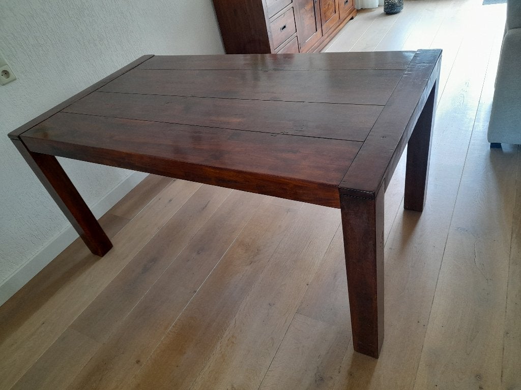 eettafel, Huis en Inrichting, Ophalen, Gebruikt, Teakhout, 50 tot 100 cm