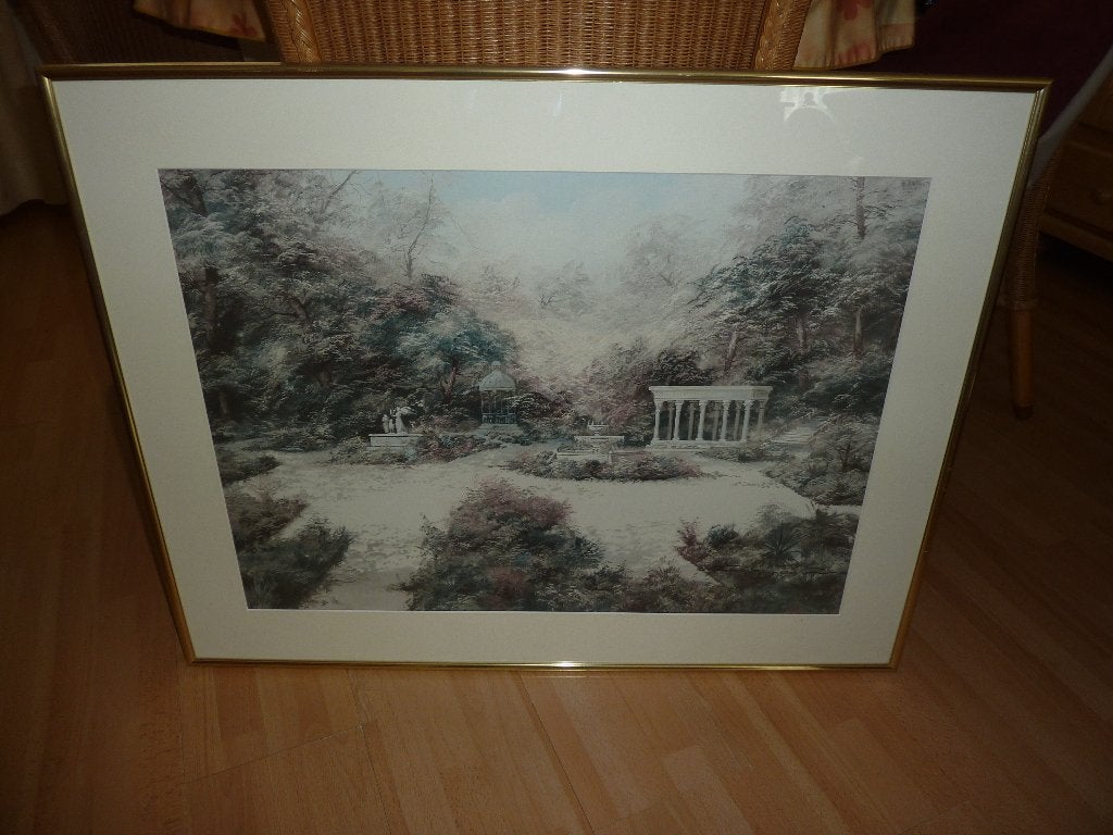 groot modern schilderij zwart wit-rose, Ophalen of Verzenden, Landschap