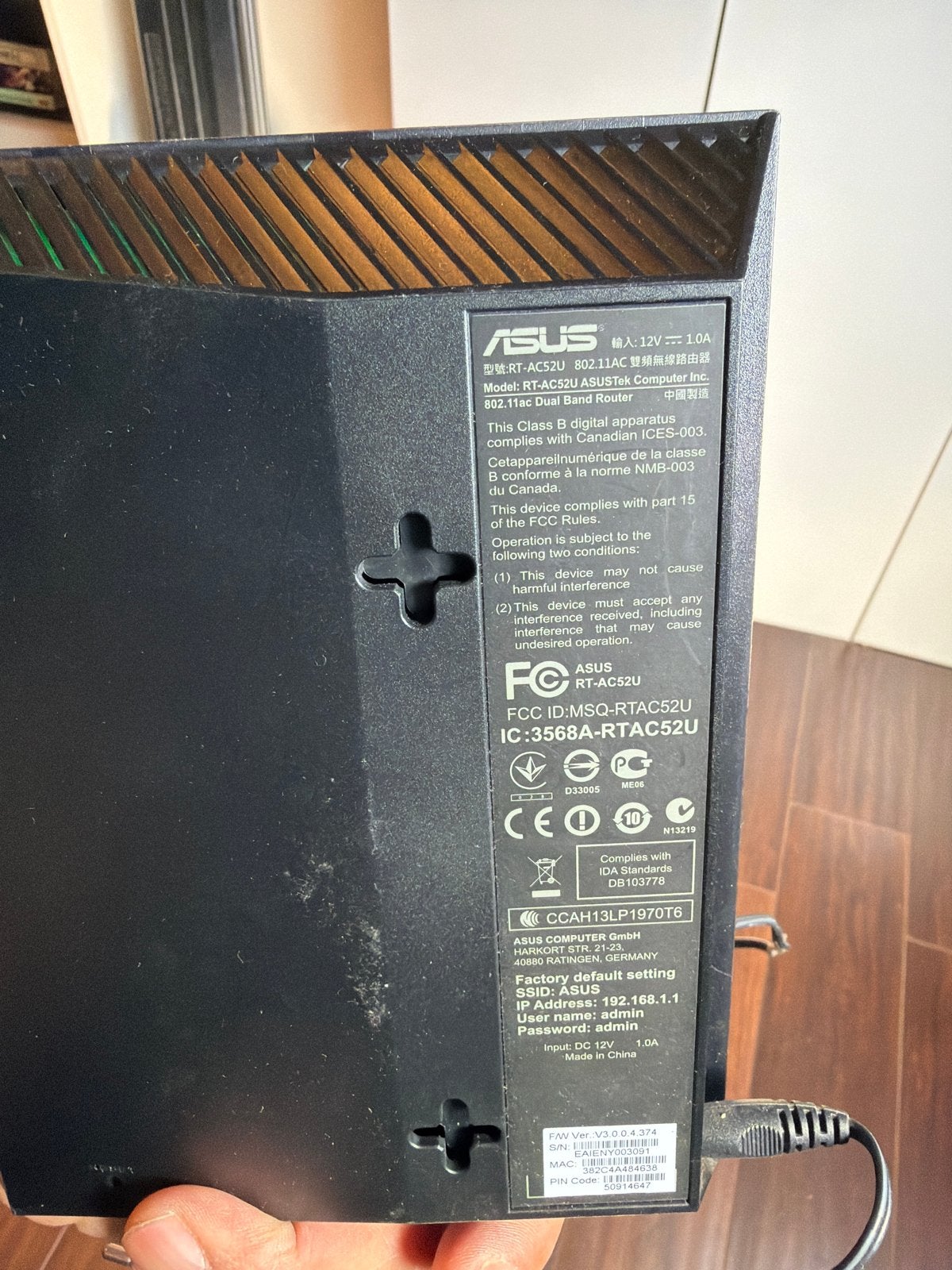 ASUS RT-AC52U 802.11ac Dual Band Router, Computers en Software, Routers en Modems, Ophalen, Gebruikt, Router