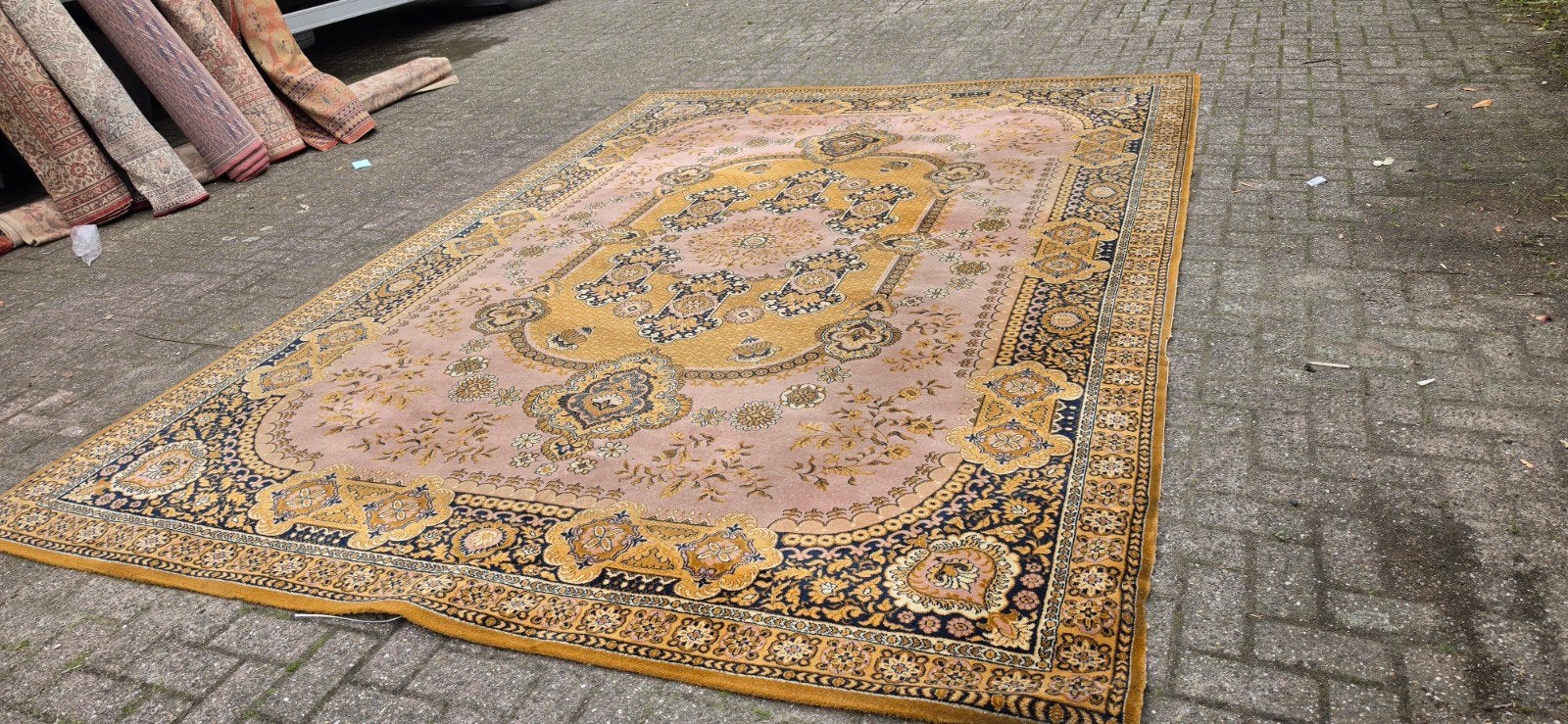Prachtig mega groot XXL vintage oud roze Perzisch tapijt!, Huis en Inrichting, Stoffering | Tapijten en Kleden, Perzisch, 200 cm of meer