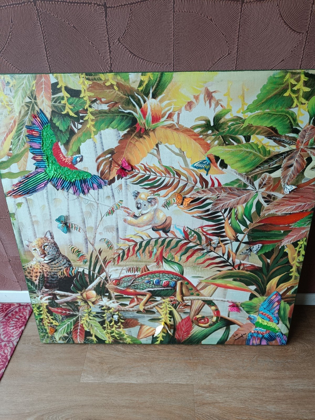 Coco Maison 'Jungle Fever' 3D schilderij 100x100, Ophalen, Dieren, 3D-effect, Gemengde techniek