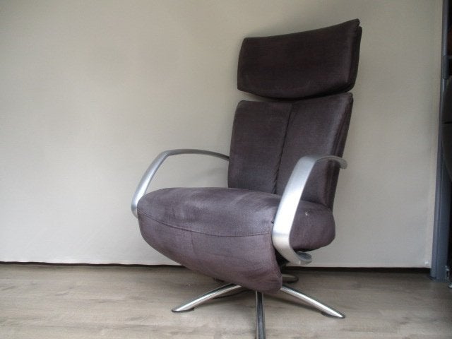KEURIGE Hjort Knudsen relax fauteuil elek. verst. taupe stof, Ophalen of Verzenden, Zo goed als nieuw, Hout, 50 tot 75 cm