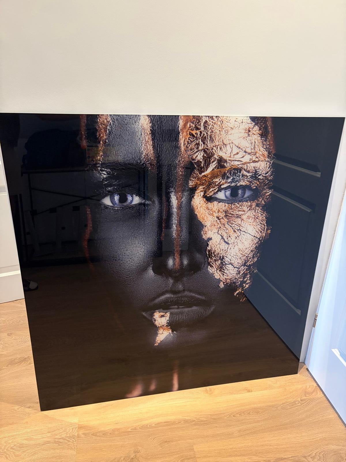 Prachtig groot Modern Glasschilderij 120 x 120 cm, Ophalen, Zo goed als nieuw