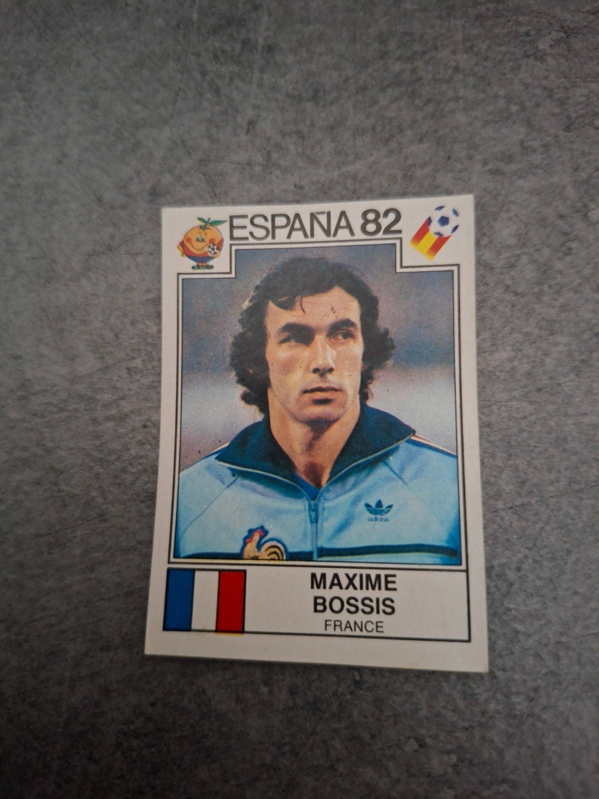 Panini sticker WK 82 Espana. Maxime Bossis Frankrijk., Verzenden, Zo goed als nieuw, Sticker