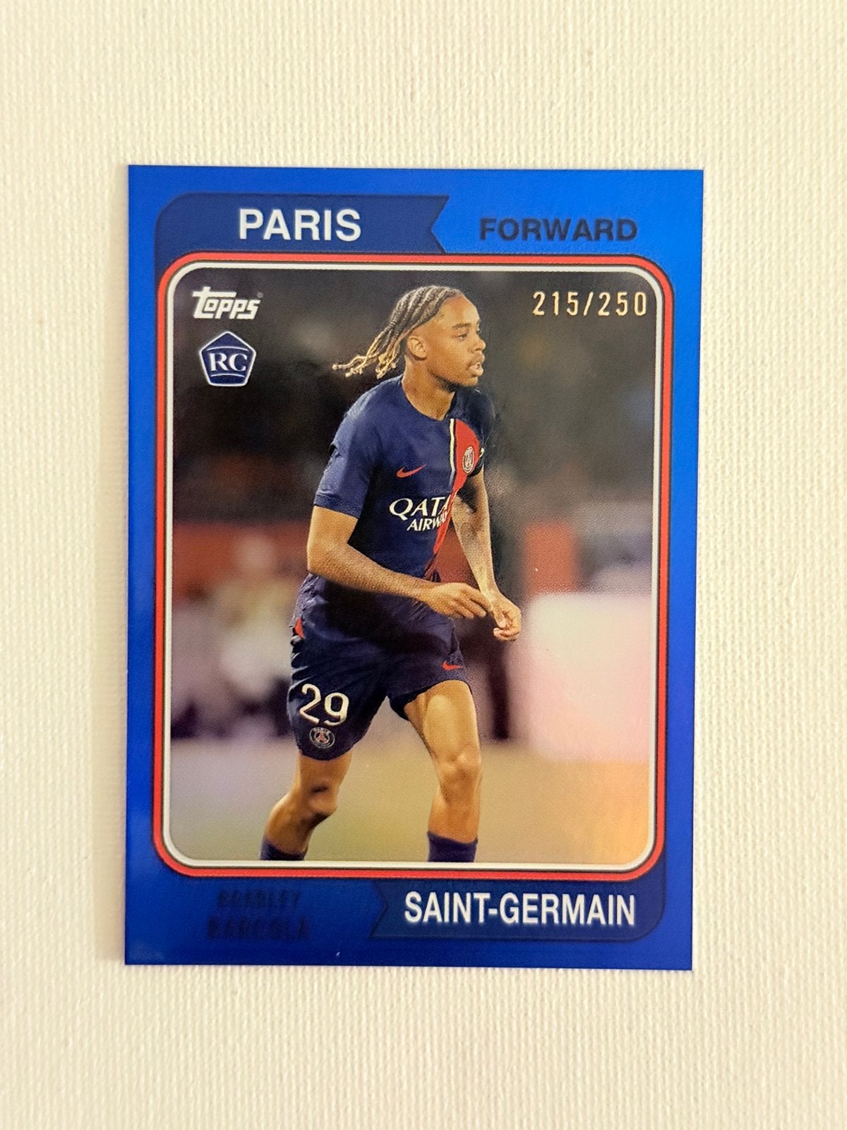 Bradley Barcola | /200 | PSG | Topps, Ophalen of Verzenden, Nieuw