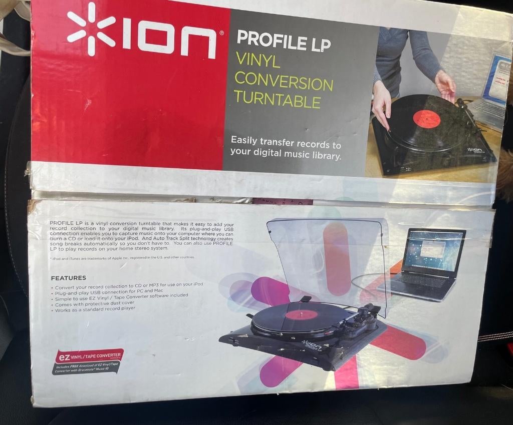 ION Profile Pro LP naar MP3 USB Platenspeler, Nieuw, USB-aansluiting, Platenspeler, Ophalen