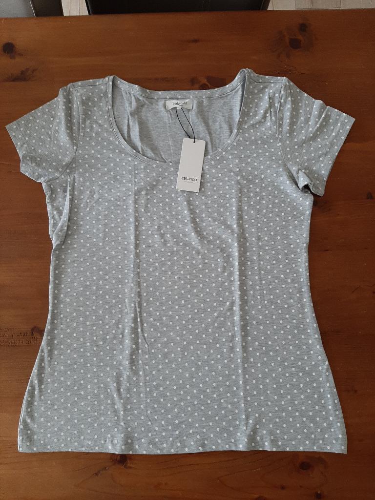 Grijs shirt met polka dots, XXL, nieuw met kaartje, Zalando, Zalando, Maat 46/48 (XL) of groter, Nieuw, Ophalen of Verzenden